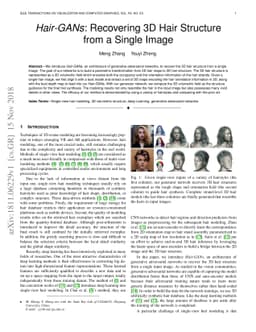 Hair-GANs: Recovering 3D Hair Structure from a Single Image