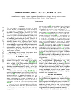 Towards achieving robust universal neural vocoding