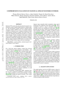 Comprehensive evaluation of statistical speech waveform synthesis