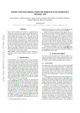 Effect of data reduction on sequence-to-sequence neural TTS
