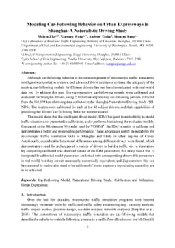 Modeling car-following behavior on urban expressways in Shanghai: A
  naturalistic driving study