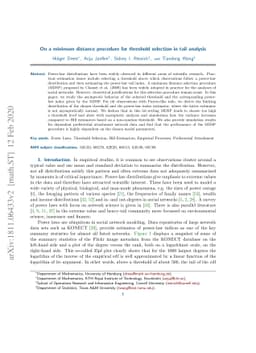 On a minimum distance procedure for threshold selection in tail analysis