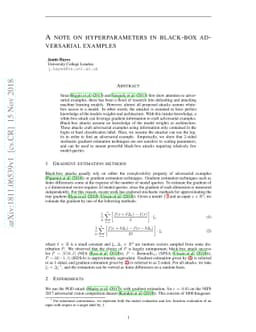 A note on hyperparameters in black-box adversarial examples