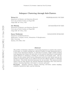 Subspace Clustering through Sub-Clusters