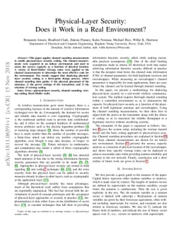Physical-Layer Security: Does it Work in a Real Environment?