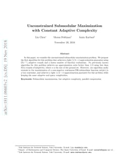 Unconstrained Submodular Maximization with Constant Adaptive Complexity