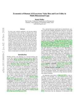 Economics of Human-AI Ecosystem: Value Bias and Lost Utility in
  Multi-Dimensional Gaps