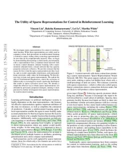 The Utility of Sparse Representations for Control in Reinforcement
  Learning