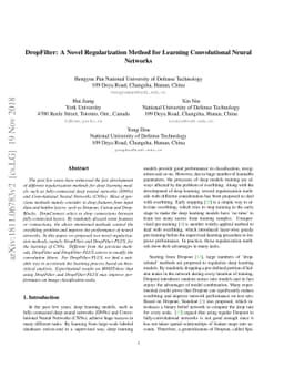 DropFilter: A Novel Regularization Method for Learning Convolutional
  Neural Networks