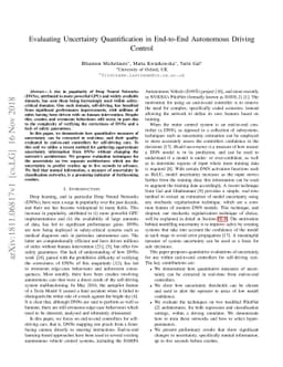 Evaluating Uncertainty Quantification in End-to-End Autonomous Driving
  Control