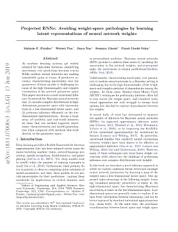 Projected BNNs: Avoiding weight-space pathologies by learning latent
  representations of neural network weights