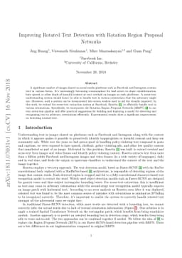 Improving Rotated Text Detection with Rotation Region Proposal Networks