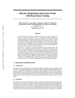 DSCnet: Replicating Lidar Point Clouds with Deep Sensor Cloning