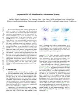 Augmented LiDAR Simulator for Autonomous Driving