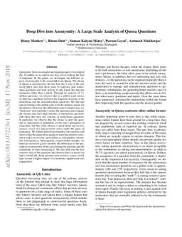 Deep Dive into Anonymity: A Large Scale Analysis of Quora Questions