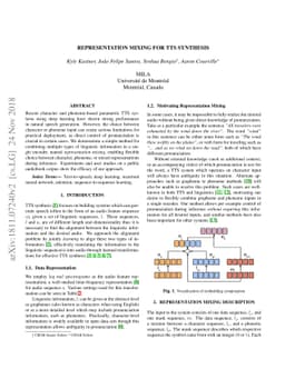 Representation Mixing for TTS Synthesis