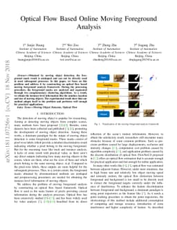 Optical Flow Based Online Moving Foreground Analysis