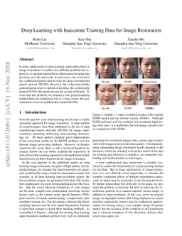 Deep Learning with Inaccurate Training Data for Image Restoration