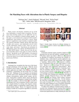 On Matching Faces with Alterations due to Plastic Surgery and Disguise