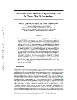 Transform-Based Multilinear Dynamical System for Tensor Time Series
  Analysis
