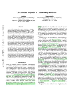 On Geometric Alignment in Low Doubling Dimension