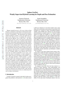 Indoor GeoNet: Weakly Supervised Hybrid Learning for Depth and Pose
  Estimation