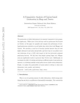 A Comparative Analysis of Content-based Geolocation in Blogs and Tweets