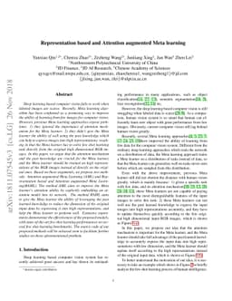 Representation based and Attention augmented Meta learning