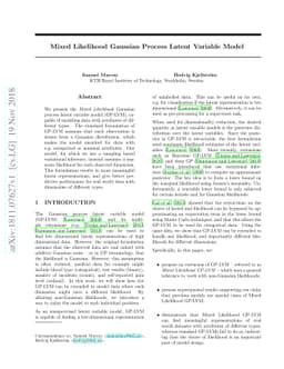 Mixed Likelihood Gaussian Process Latent Variable Model