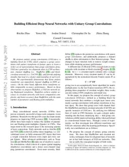 Building Efficient Deep Neural Networks with Unitary Group Convolutions