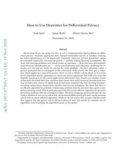 How to Use Heuristics for Differential Privacy