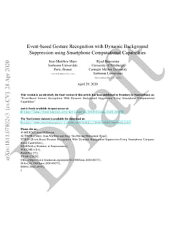 Event-based Gesture Recognition with Dynamic Background Suppression
  using Smartphone Computational Capabilities