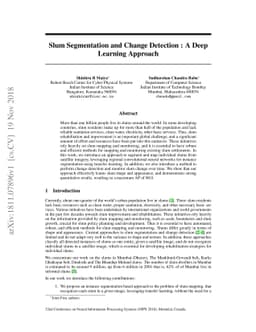 Slum Segmentation and Change Detection : A Deep Learning Approach