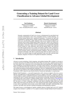 Generating a Training Dataset for Land Cover Classification to Advance
  Global Development