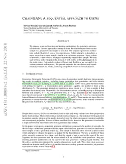 ChainGAN: A sequential approach to GANs