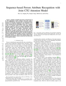 Sequence-based Person Attribute Recognition with Joint CTC-Attention
  Model
