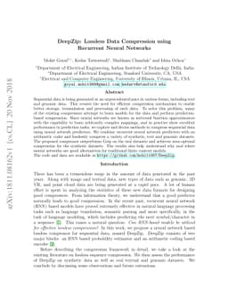 DeepZip: Lossless Data Compression using Recurrent Neural Networks