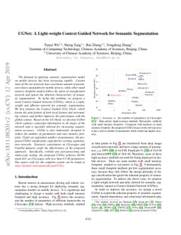 CGNet: A Light-weight Context Guided Network for Semantic Segmentation
