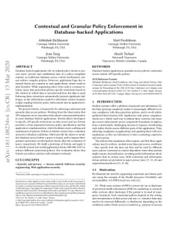 Contextual and Granular Policy Enforcement in Database-backed
  Applications