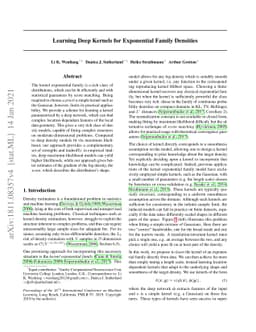 Learning deep kernels for exponential family densities