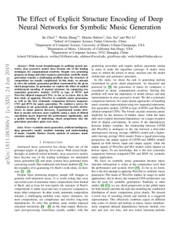 The Effect of Explicit Structure Encoding of Deep Neural Networks for
  Symbolic Music Generation