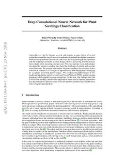 Deep Convolutional Neural Network for Plant Seedlings Classification