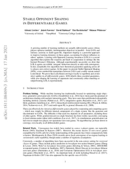 Stable Opponent Shaping in Differentiable Games