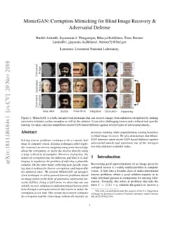 MimicGAN: Corruption-Mimicking for Blind Image Recovery & Adversarial
  Defense