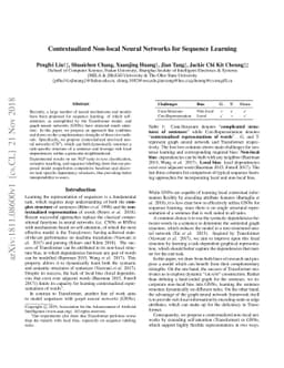 Contextualized Non-local Neural Networks for Sequence Learning