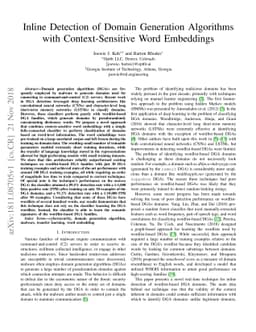 Inline Detection of Domain Generation Algorithms with Context-Sensitive
  Word Embeddings