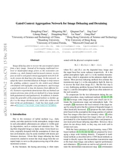 Gated Context Aggregation Network for Image Dehazing and Deraining