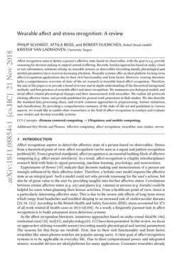 Wearable affect and stress recognition: A review