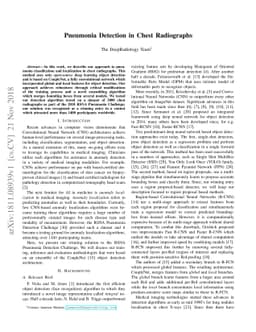 Pneumonia Detection in Chest Radiographs