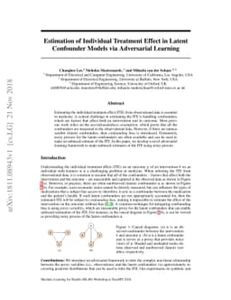 Estimation of Individual Treatment Effect in Latent Confounder Models
  via Adversarial Learning